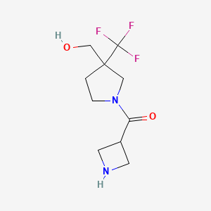 molecular formula C10H15F3N2O2 B1477405 氮杂环丁-3-基(3-(羟甲基)-3-(三氟甲基)吡咯烷-1-基)甲酮 CAS No. 2097963-74-9
