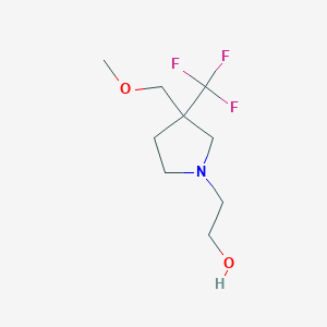 molecular formula C9H16F3NO2 B1477406 2-(3-(Methoxymethyl)-3-(trifluoromethyl)pyrrolidin-1-yl)ethan-1-ol CAS No. 2097996-43-3
