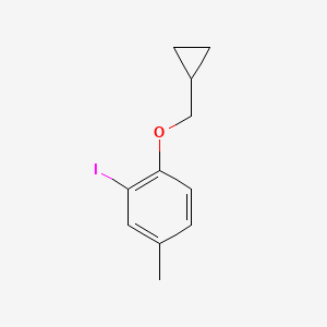 molecular formula C11H13IO B14774074 1-(Cyclopropylmethoxy)-2-iodo-4-methylbenzene 