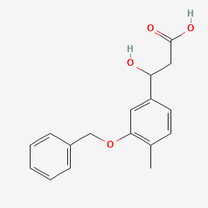 molecular formula C17H18O4 B14774085 3-(3-(Benzyloxy)-4-methylphenyl)-3-hydroxypropanoic acid 