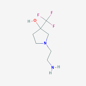 molecular formula C7H13F3N2O B1477410 1-(2-Aminoethyl)-3-(trifluoromethyl)pyrrolidin-3-ol CAS No. 1862737-26-5
