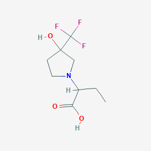 2-(3-Hydroxy-3-(trifluoromethyl)pyrrolidin-1-yl)butanoic acid