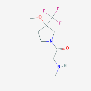 molecular formula C9H15F3N2O2 B1477413 1-(3-Methoxy-3-(trifluoromethyl)pyrrolidin-1-yl)-2-(methylamino)ethan-1-one CAS No. 2098106-13-7