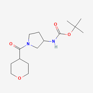 molecular formula C15H26N2O4 B14774149 (R)-tert-Butyl (1-(tetrahydro-2H-pyran-4-carbonyl)pyrrolidin-3-yl)carbamate 