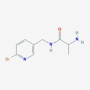 molecular formula C9H12BrN3O B14774157 2-amino-N-[(6-bromopyridin-3-yl)methyl]propanamide 