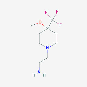 molecular formula C9H17F3N2O B1477416 2-(4-Methoxy-4-(trifluoromethyl)piperidin-1-yl)ethan-1-amine CAS No. 2098043-07-1