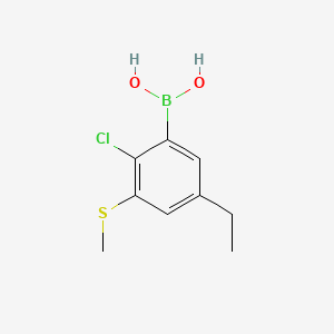 molecular formula C9H12BClO2S B14774166 (2-Chloro-5-ethyl-3-(methylthio)phenyl)boronic acid 