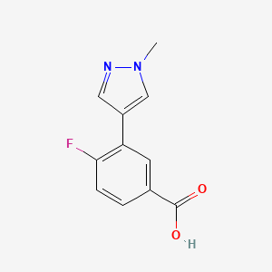 molecular formula C11H9FN2O2 B14774168 4-fluoro-3-(1-methyl-1H-pyrazol-4-yl)benzoic acid 