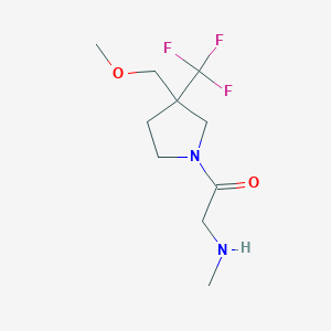 molecular formula C10H17F3N2O2 B1477417 1-(3-(Methoxymethyl)-3-(trifluoromethyl)pyrrolidin-1-yl)-2-(methylamino)ethan-1-one CAS No. 2098042-91-0