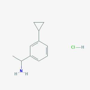 molecular formula C11H16ClN B14774172 1-(3-Cyclopropylphenyl)ethanamine hydrochloride 