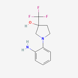 molecular formula C11H13F3N2O B1477418 1-(2-Aminophenyl)-3-(trifluoromethyl)pyrrolidin-3-ol CAS No. 2097999-49-8