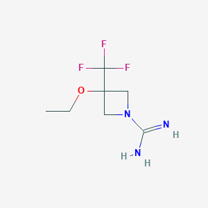 molecular formula C7H12F3N3O B1477420 3-Ethoxy-3-(trifluoromethyl)azetidine-1-carboximidamide CAS No. 2098089-00-8
