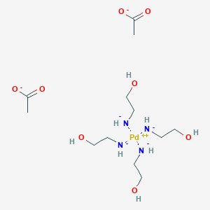 molecular formula C12H30N4O8Pd-4 B14774204 Palladium, tetrakis[2-(amino-kappaN)ethanol]-, (SP-4-1)-, diacetate 