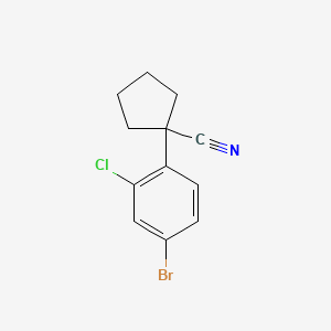 molecular formula C12H11BrClN B14774213 1-(4-Bromo-2-chlorophenyl)cyclopentanecarbonitrile 