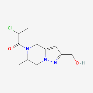 2-chloro-1-(2-(hydroxymethyl)-6-methyl-6,7-dihydropyrazolo[1,5-a]pyrazin-5(4H)-yl)propan-1-one