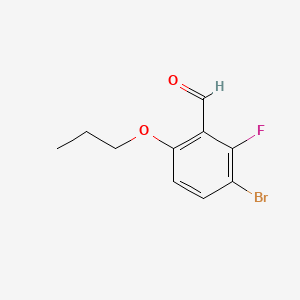 molecular formula C10H10BrFO2 B14774308 3-Bromo-2-fluoro-6-propoxybenzaldehyde 