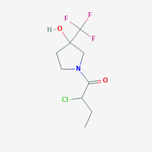 molecular formula C9H13ClF3NO2 B1477431 2-Chloro-1-(3-hydroxy-3-(trifluoromethyl)pyrrolidin-1-yl)butan-1-one CAS No. 2092049-93-7