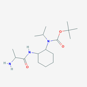 molecular formula C17H33N3O3 B14774317 tert-Butyl (2-((S)-2-aminopropanamido)cyclohexyl)(isopropyl)carbamate 