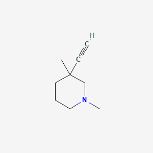 molecular formula C9H15N B14774319 Piperidine, 3-ethynyl-1,3-dimethyl- 