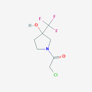 molecular formula C7H9ClF3NO2 B1477432 2-Chloro-1-(3-hydroxy-3-(trifluoromethyl)pyrrolidin-1-yl)ethan-1-one CAS No. 1864127-64-9