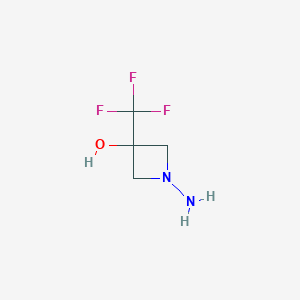 molecular formula C4H7F3N2O B1477433 1-Amino-3-(trifluoromethyl)azetidin-3-ol CAS No. 2098043-10-6