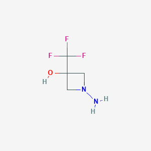 molecular formula C4H7F3N2O B1477433 1-アミノ-3-(トリフルオロメチル)アゼチジン-3-オール CAS No. 2098043-10-6