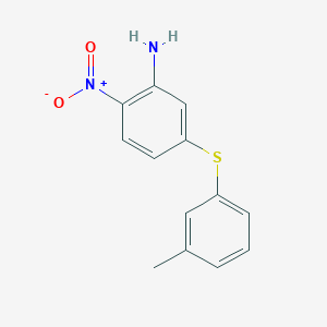 molecular formula C13H12N2O2S B14774335 2-Nitro-5-(m-tolylthio)aniline 