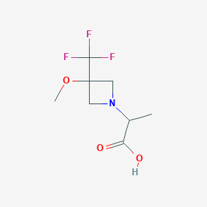 molecular formula C8H12F3NO3 B1477434 2-(3-Methoxy-3-(trifluoromethyl)azetidin-1-yl)propanoic acid CAS No. 2097946-10-4