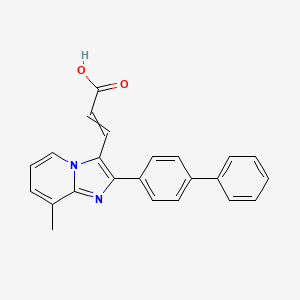 3-(2-([1,1'-Biphenyl]-4-yl)-8-methylimidazo[1,2-a]pyridin-3-yl)acrylic acid