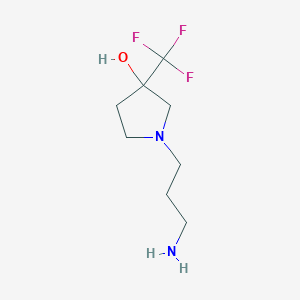 molecular formula C8H15F3N2O B1477441 1-(3-氨基丙基)-3-(三氟甲基)吡咯烷-3-醇 CAS No. 1864838-43-6