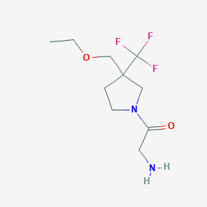 molecular formula C10H17F3N2O2 B1477442 2-Amino-1-(3-(ethoxymethyl)-3-(trifluoromethyl)pyrrolidin-1-yl)ethan-1-one CAS No. 2098087-98-8