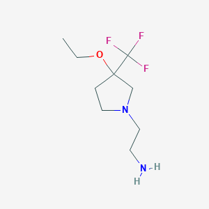molecular formula C9H17F3N2O B1477445 2-(3-Ethoxy-3-(trifluoromethyl)pyrrolidin-1-yl)ethan-1-amine CAS No. 2098132-98-8