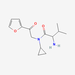 molecular formula C14H20N2O3 B14774459 2-amino-N-cyclopropyl-N-[2-(furan-2-yl)-2-oxoethyl]-3-methylbutanamide 