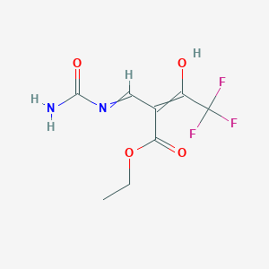 molecular formula C8H9F3N2O4 B14774462 Ethyl 4,4,4-trifluoro-3-oxo-2-(ureidomethylene)butanoate 