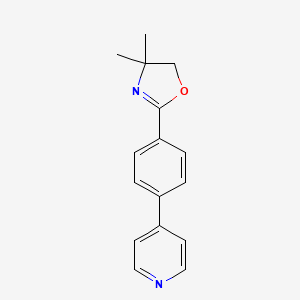 molecular formula C16H16N2O B14774524 4,4-Dimethyl-2-(4-(pyridin-4-yl)phenyl)-4,5-dihydrooxazole 