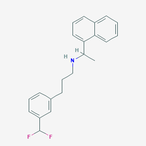 molecular formula C22H23F2N B14774529 3-[3-(difluoromethyl)phenyl]-N-(1-naphthalen-1-ylethyl)propan-1-amine 