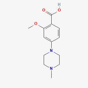 molecular formula C13H18N2O3 B14774539 2-Methoxy-4-(4-methylpiperazin-1-yl)benzoic acid 