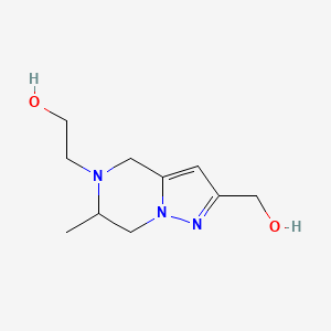 molecular formula C10H17N3O2 B1477455 2-(2-(hydroxymethyl)-6-methyl-6,7-dihydropyrazolo[1,5-a]pyrazin-5(4H)-yl)ethan-1-ol CAS No. 2091216-88-3