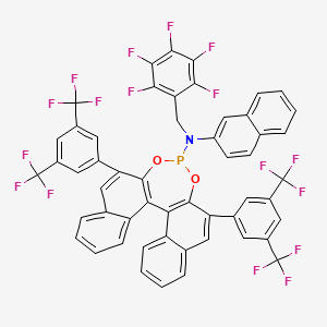 10,16-bis[3,5-bis(trifluoromethyl)phenyl]-N-naphthalen-2-yl-N-[(2,3,4,5,6-pentafluorophenyl)methyl]-12,14-dioxa-13-phosphapentacyclo[13.8.0.02,11.03,8.018,23]tricosa-1(15),2(11),3,5,7,9,16,18,20,22-decaen-13-amine