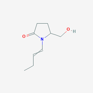 molecular formula C9H15NO2 B14774588 1-But-1-enyl-5-(hydroxymethyl)pyrrolidin-2-one 