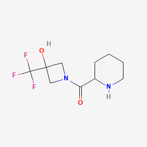 molecular formula C10H15F3N2O2 B1477459 (3-Hydroxy-3-(trifluoromethyl)azetidin-1-yl)(piperidin-2-yl)methanone CAS No. 2097944-48-2