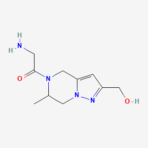 molecular formula C10H16N4O2 B1477464 2-amino-1-(2-(hydroxymethyl)-6-methyl-6,7-dihydropyrazolo[1,5-a]pyrazin-5(4H)-yl)ethan-1-one CAS No. 2091634-92-1