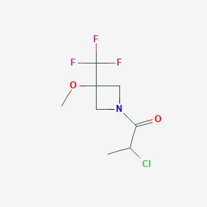 molecular formula C8H11ClF3NO2 B1477465 2-氯-1-(3-甲氧基-3-(三氟甲基)氮杂环丁-1-基)丙-1-酮 CAS No. 2092564-04-8