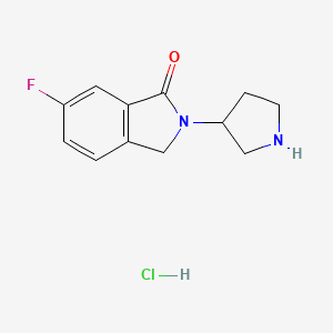 molecular formula C12H14ClFN2O B14774660 6-fluoro-2-pyrrolidin-3-yl-3H-isoindol-1-one;hydrochloride 