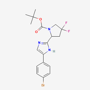 molecular formula C18H20BrF2N3O2 B14774669 2-[5-(4-bromo-phenyl)-1H-imidazol-2-yl]-4,4-difluoro-pyrrolidine-1-carboxylic acid tert-butyl ester 