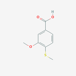 molecular formula C9H10O3S B14774679 3-Methoxy-4-thiomethylbenzoic acid 