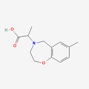 molecular formula C13H17NO3 B1477468 2-(7-methyl-2,3-dihydrobenzo[f][1,4]oxazepin-4(5H)-yl)propanoic acid CAS No. 2097947-13-0