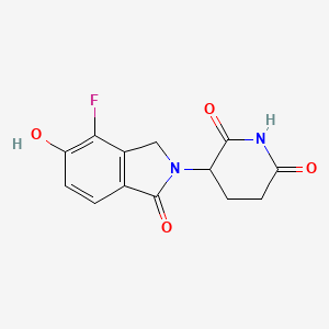 molecular formula C13H11FN2O4 B14774687 3-(4-Fluoro-5-hydroxy-1-oxo-isoindolin-2-yl)piperidine-2,6-dione 