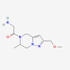 molecular formula C11H18N4O2 B1477471 2-amino-1-(2-(methoxymethyl)-6-methyl-6,7-dihydropyrazolo[1,5-a]pyrazin-5(4H)-yl)ethan-1-one CAS No. 2098068-75-6