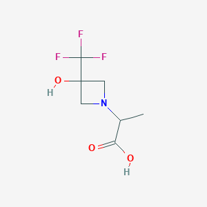 molecular formula C7H10F3NO3 B1477474 2-(3-Hydroxy-3-(trifluoromethyl)azetidin-1-yl)propanoic acid CAS No. 2089722-77-8